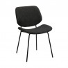 Armen Living Quest Charcoal Modern Dining Accent Chair Front Angle