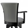 Armen Living Raleigh Arm Swivel Barstool In Black Finish And Gray Faux Leather 05