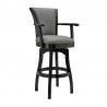 Armen Living Raleigh Arm Swivel Barstool In Black Finish And Gray Faux Leather 03
