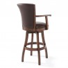 Armen Living Raleigh Arm Swivel Wood Barstool In Chestnut Finish And Kahlua Faux Leather 02