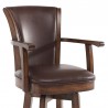 Armen Living Raleigh Arm Swivel Wood Barstool In Chestnut Finish And Kahlua Faux Leather 005
