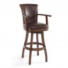 Armen Living Raleigh Swivel Wood Barstool In Chestnut Finish And Kahlua Faux Leather 01