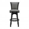 Armen Living Raleigh Swivel Barstool In Black Finish And Gray Faux Leather 001