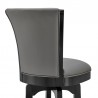 Armen Living Raleigh Swivel Barstool In Black Finish And Gray Faux Leather 003