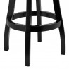Armen Living Raleigh Swivel Barstool In Black Finish And Gray Faux Leather 005