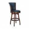Raleigh 26" Counter Height Swivel Barstool in Rustic Cordovan Finish and Brown Bonded Leather - Angled