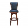 Raleigh 26" Counter Height Swivel Barstool in Rustic Cordovan Finish and Brown Bonded Leather - Front