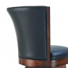 Raleigh 26" Counter Height Swivel Barstool in Rustic Cordovan Finish and Brown Bonded Leather - Seat Back Close-Up