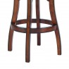 Raleigh 26" Counter Height Swivel Barstool in Rustic Cordovan Finish and Brown Bonded Leather - Leg Close-Up