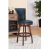 Raleigh 26" Counter Height Swivel Barstool in Rustic Cordovan Finish and Brown Bonded Leather - Lifestyle