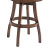Raleigh 26" Counter Height Swivel Wood Barstool in Chestnut Finish and Kahlua Faux Leather - Leg Close-Up