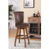 Raleigh 26" Counter Height Swivel Wood Barstool in Chestnut Finish and Kahlua Faux Leather - Lifestyle