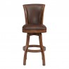 Armen Living Raleigh Swivel Wood Barstool In Chestnut Finish And Kahlua Faux Leather 05