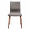 Robin Mid-Century Dining Chair in Walnut Finish and Gray Fabric - Front