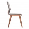 Robin Mid-Century Dining Chair in Walnut Finish and Gray Fabric - Side