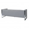 Royce Contemporary Sofa with Polished Stainless Steel and Grey Fabric - Back Angle