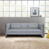 Royce Contemporary Sofa with Polished Stainless Steel and Grey Fabric - Lifestyle