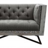 Armen Living Regis Contemporary Chair In Gray Fabric with Black Metal Finish Legs And Antique Brown Nailhead Accents 03