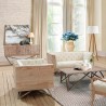 Armen Living Regis Cream Loveseat With Pine Frame And Gunmetal Legs