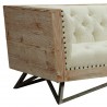 Armen Living Regis Cream Sofa With Pine Frame And Gunmetal Legs - Leg Close-Up