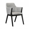 Armen Living Renzo Light Gray Fabric and Black Wood Dining Side Chairs 