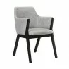 Armen Living Renzo Light Gray Fabric and Black Wood Dining Side Chairs  - Armen Living Renzo Light Gray Fabric and Black Wood Dining Side Chairs 