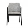 Armen Living Renzo Light Gray Fabric and Black Wood Dining Side Chairs - Front