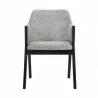 Armen Living Renzo Light Gray Fabric and Black Wood Dining Side Chairs - Front - Armen Living Renzo Light Gray Fabric and Black Wood Dining Side Chairs - Front