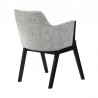 Armen Living Renzo Light Gray Fabric and Black Wood Dining Side Chairs - Back