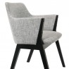 Armen Living Renzo Light Gray Fabric and Black Wood Dining Side Chairs - Side