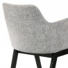 Armen Living Renzo Light Gray Fabric and Black Wood Dining Side Chairs - Half Back