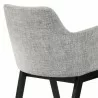 Armen Living Renzo Light Gray Fabric and Black Wood Dining Side Chairs - Half Back - Armen Living Renzo Light Gray Fabric and Black Wood Dining Side Chairs - Half Back