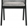 Armen Living Renzo Light Gray Fabric and Black Wood Dining Side Chairs - Seating View