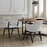 Armen Living Renzo Light Gray Fabric and Black Wood Dining Side Chairs 