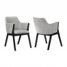 Armen Living Renzo Light Gray Fabric and Black Wood Dining Side Chairs - Set