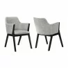 Armen Living Renzo Light Gray Fabric and Black Wood Dining Side Chairs - Set - Armen Living Renzo Light Gray Fabric and Black Wood Dining Side Chairs - Set