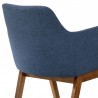 Armen Living Renzo Blue Fabric and Walnut Wood Dining Side Chairs - Half