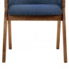 Armen Living Renzo Blue Fabric and Walnut Wood Dining Side Chairs - Bottom
