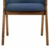 Armen Living Renzo Blue Fabric and Walnut Wood Dining Side Chairs - Bottom - Armen Living Renzo Blue Fabric and Walnut Wood Dining Side Chairs - Bottom