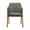 Armen Living Renzo Charcoal Fabric and Walnut Wood Dining Side Chairs - Front