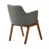 Armen Living Renzo Charcoal Fabric and Walnut Wood Dining Side Chairs - Back 