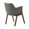 Armen Living Renzo Charcoal Fabric and Walnut Wood Dining Side Chairs - Back  - Armen Living Renzo Charcoal Fabric and Walnut Wood Dining Side Chairs - Back 