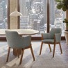 Armen Living Renzo Charcoal Fabric and Walnut Wood Dining Side Chairs