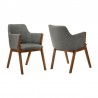 Armen Living Renzo Charcoal Fabric and Walnut Wood Dining Side Chairs - Set