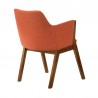 Armen Living Renzo Orange Fabric and Walnut Wood Dining Side Chairs - Back View