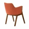 Armen Living Renzo Orange Fabric and Walnut Wood Dining Side Chairs - Back View - Armen Living Renzo Orange Fabric and Walnut Wood Dining Side Chairs - Back View