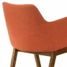 Armen Living Renzo Orange Fabric and Walnut Wood Dining Side Chairs - Half View - Armen Living Renzo Orange Fabric and Walnut Wood Dining Side Chairs - Half View