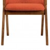 Armen Living Renzo Orange Fabric and Walnut Wood Dining Side Chairs - Seating 