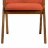 Armen Living Renzo Orange Fabric and Walnut Wood Dining Side Chairs - Seating  - Armen Living Renzo Orange Fabric and Walnut Wood Dining Side Chairs - Seating 