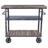 Reign Industrial Kitchen Cart in Industrial Grey and Pine Wood - Front